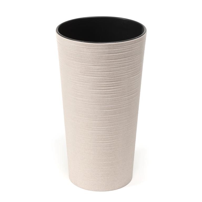 Eco Vase Plastik H50/D30cm rund cream m.Einsatz 841-05
