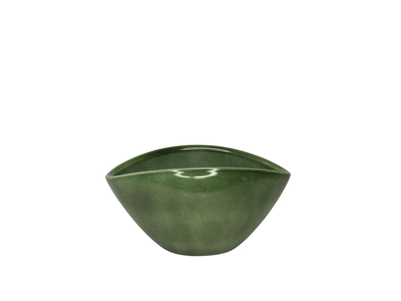 Keramiksteckschale oval laubgrün-lasur L15cm Keramiksteckschale oval laubgrün-lasur L15cm