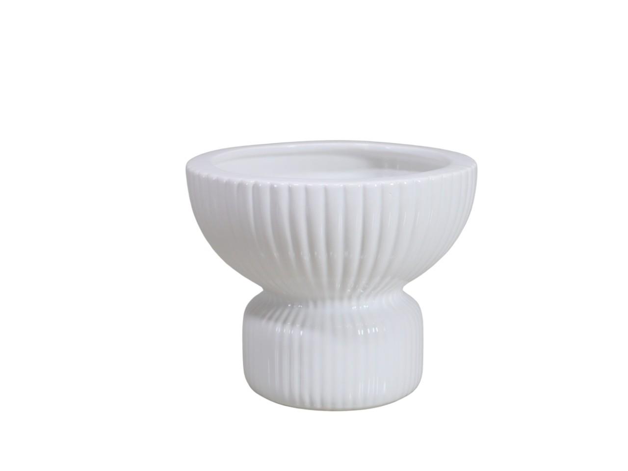 Keramikvase Wave weiss D 14,5 cm H 12,5 cm