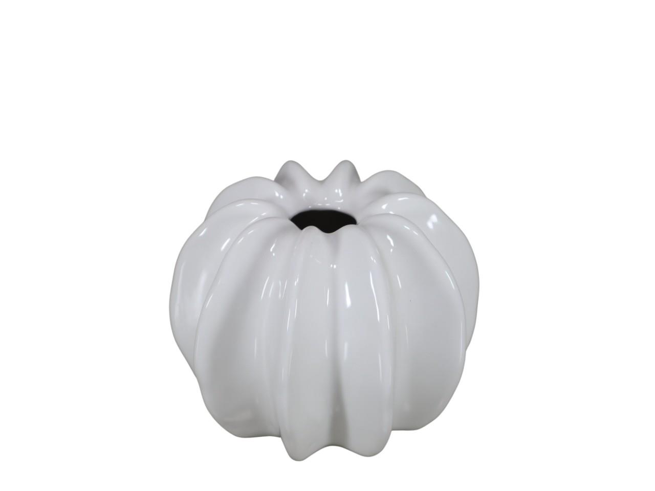 Vase Kugelform Lineart weiß glanz Keramik D20x15cm