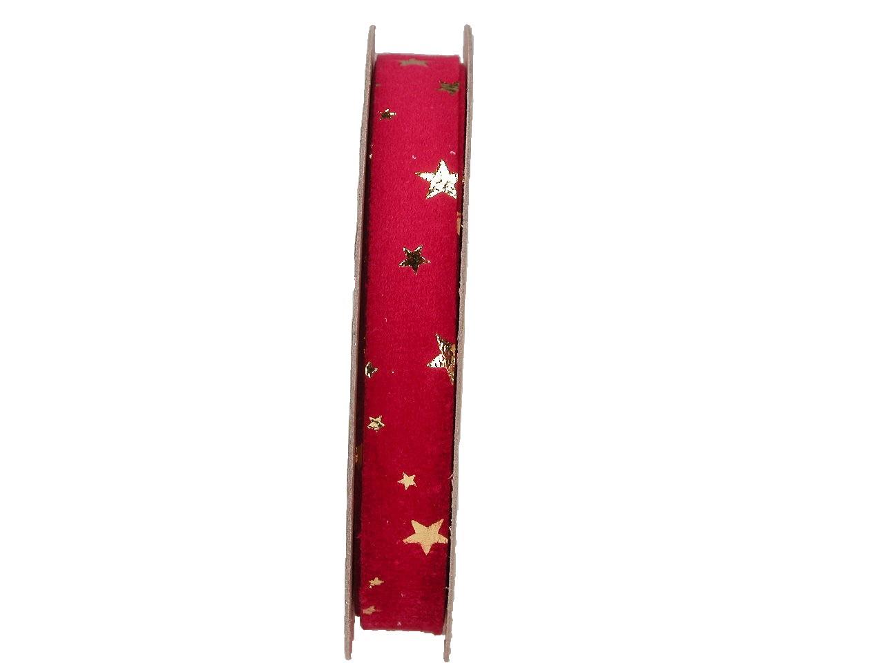 Band Samt mit Sternen 15 mm 15 Meter rot 123 Band Samt mit Sternen 15 mm 15 Meter rot 123