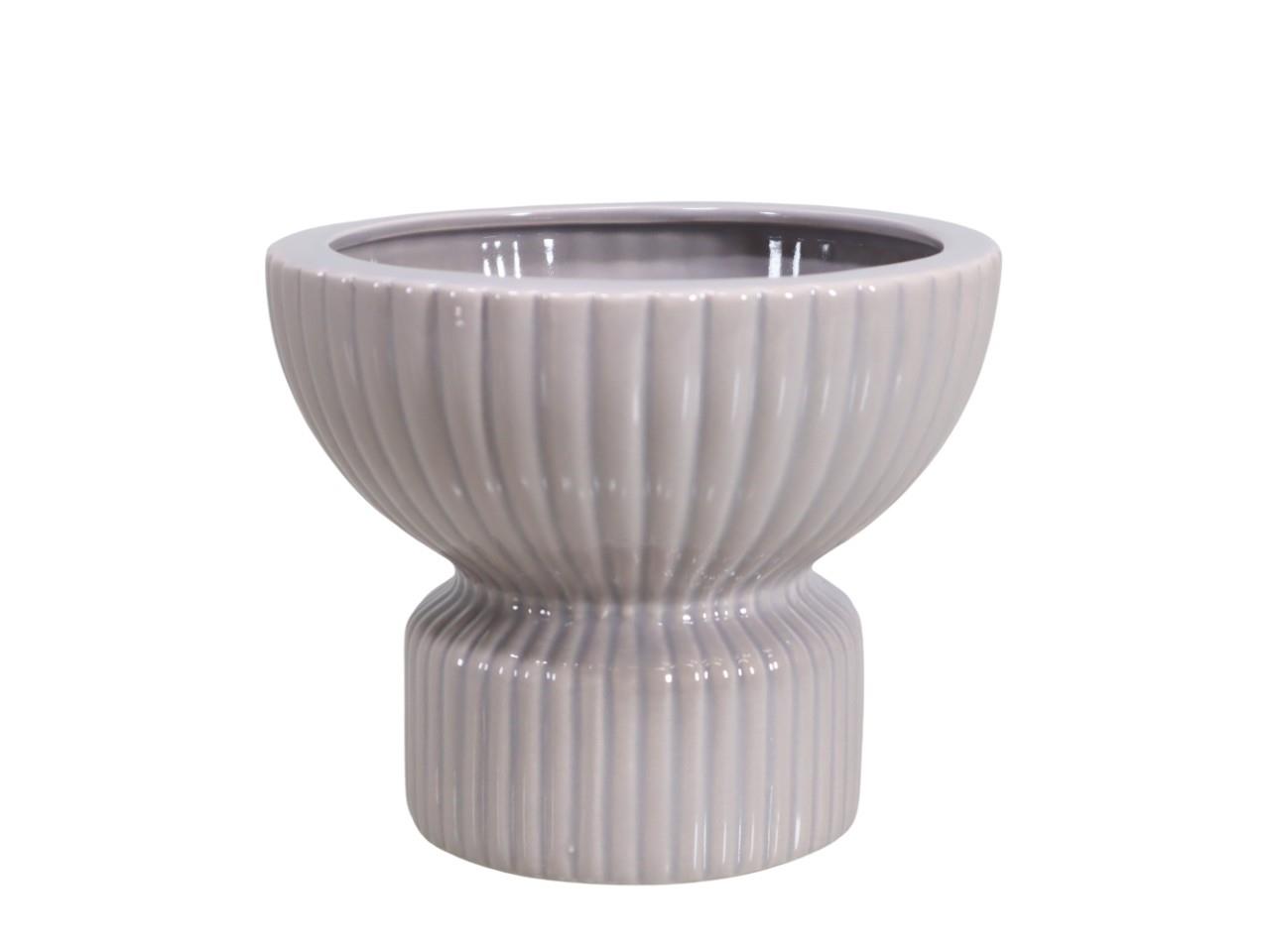 Keramikvase Wave taupe D 17,5 cm H 15 cm Keramikvase Wave taupe D 17,5 cm H 15 cm