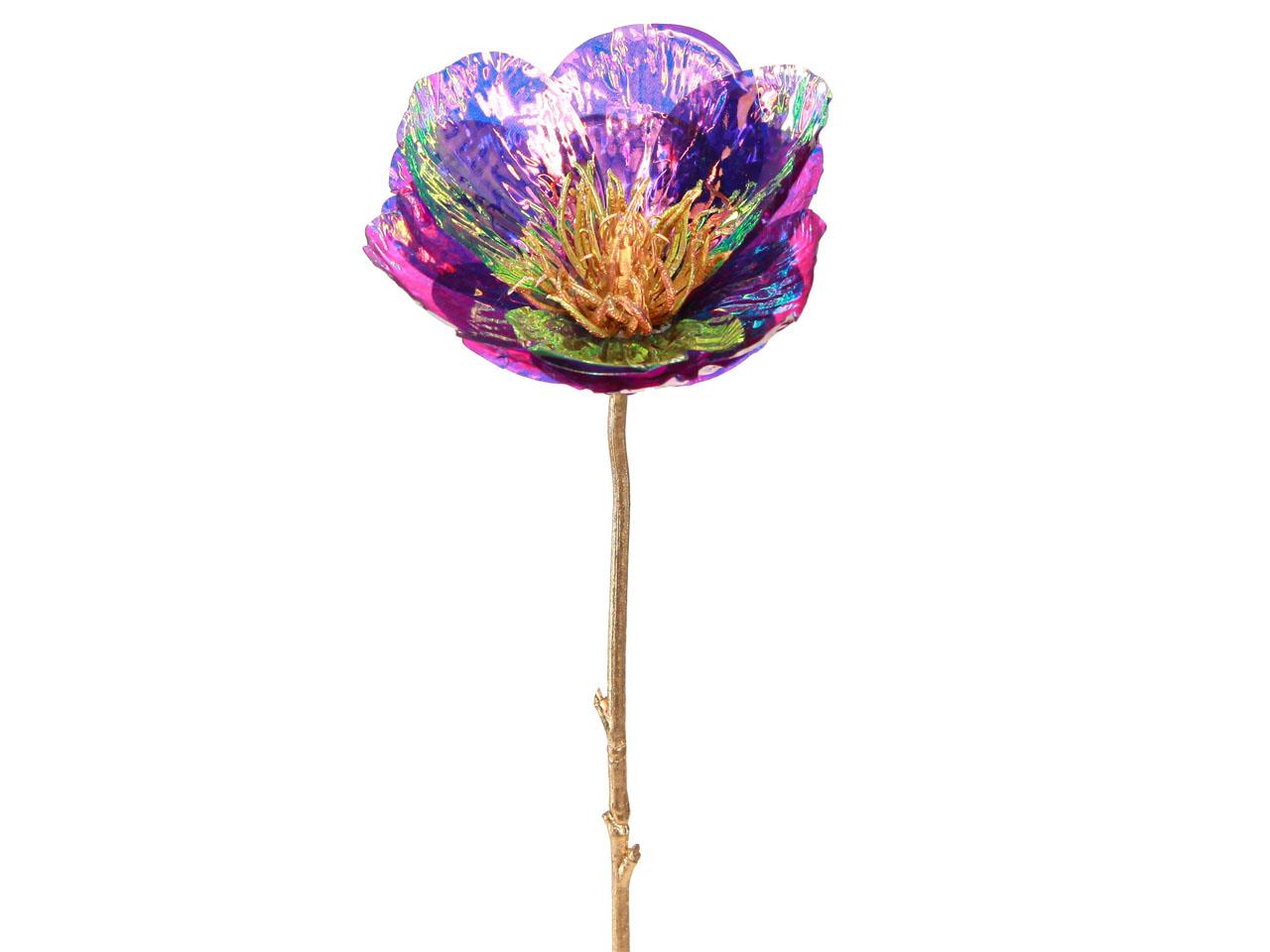 Schneerose Magnolie metallich X1, lila/gold, 46cm Schneerose Magnolie metallich X1, lila/gold, 46cm