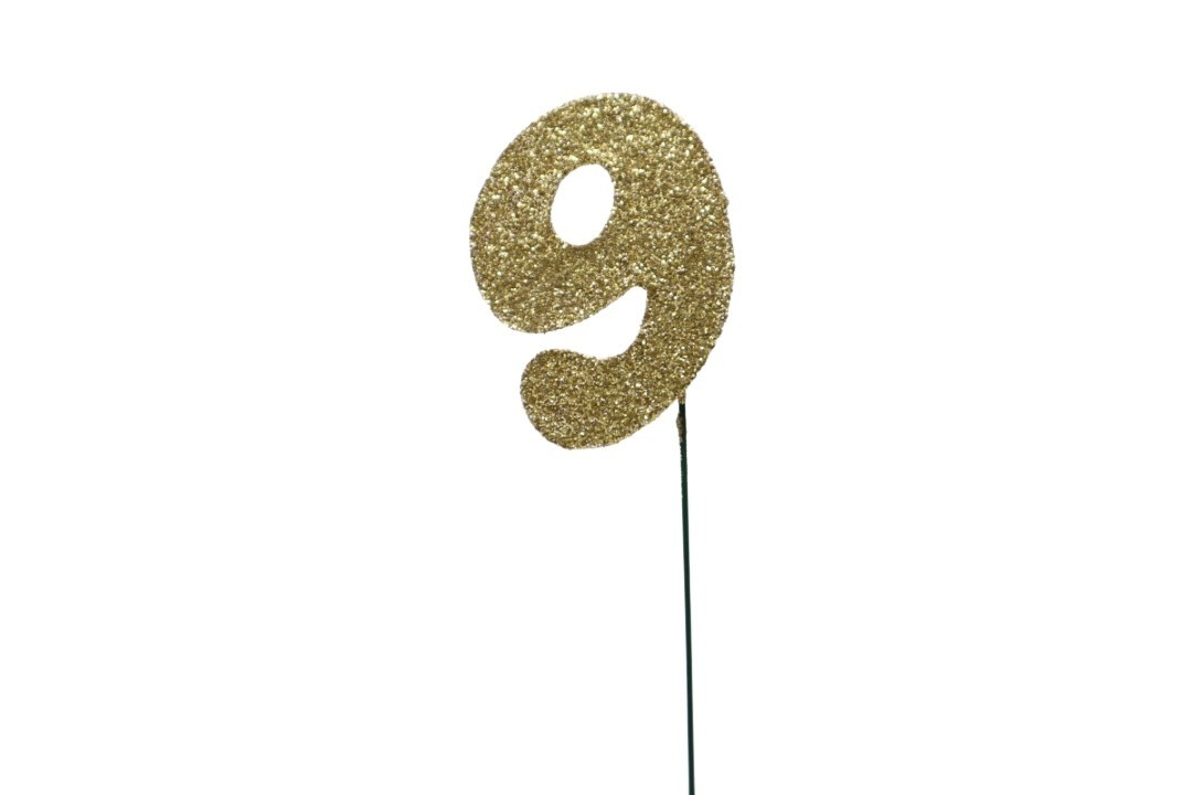 Glimmer-Einzelzahl -9- gold
