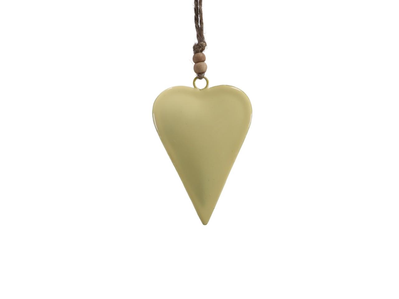 Herz hängend Metall vanille 11x7,5cm