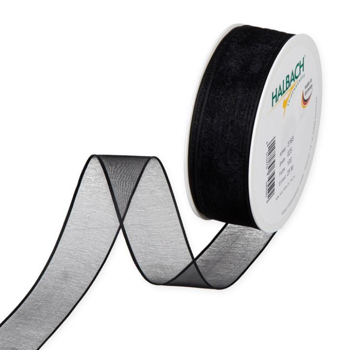 Trauerband Organza schwarz 25 mm 25 Meter