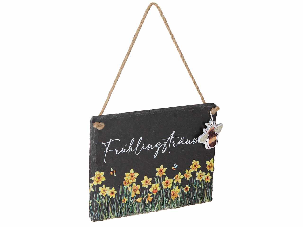 Schild Frühlingsträume Schiefer 15x11cm