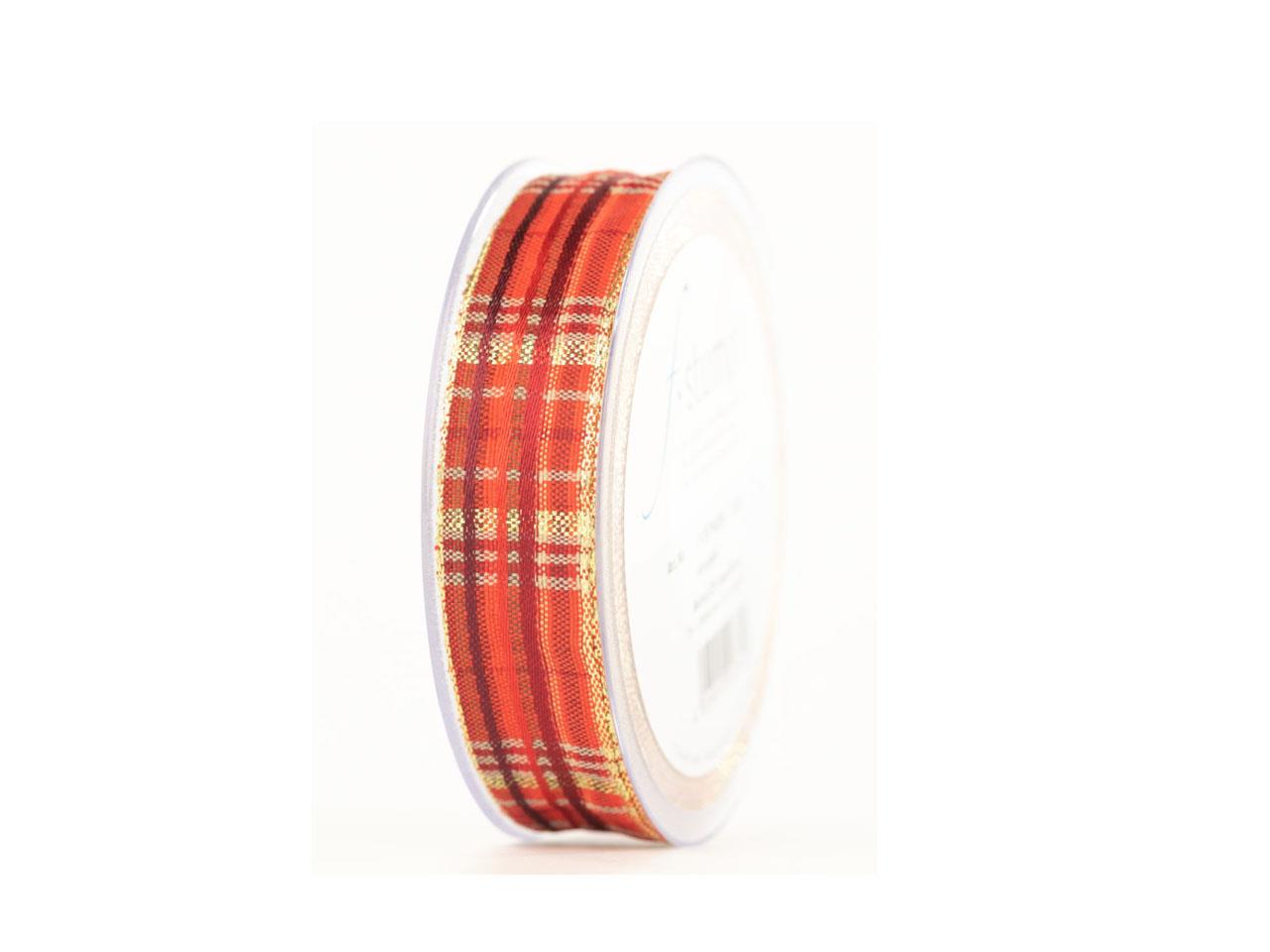 Band Arosa 25 mm 20 Meter rot-gold 123