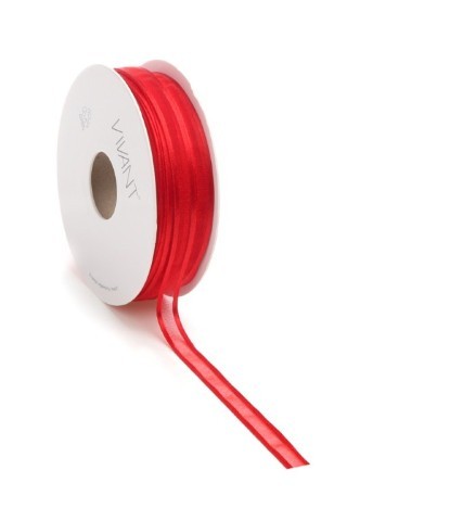 Band Prego Organza/Satinrand 10 mm 50 Meter rot Farbe 20