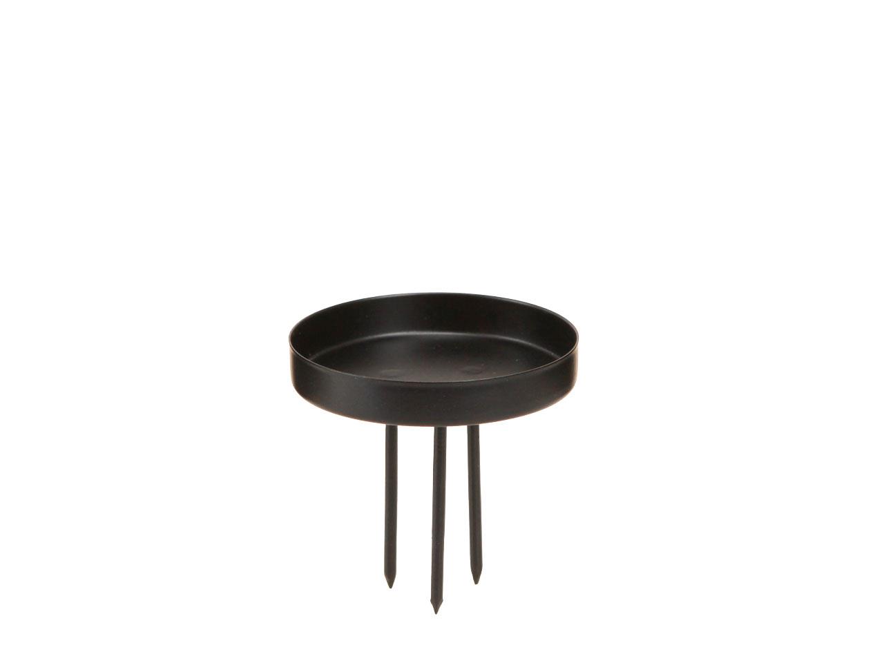 Kerzenhalter mit Rand Metall schwarz matt D6,1cm