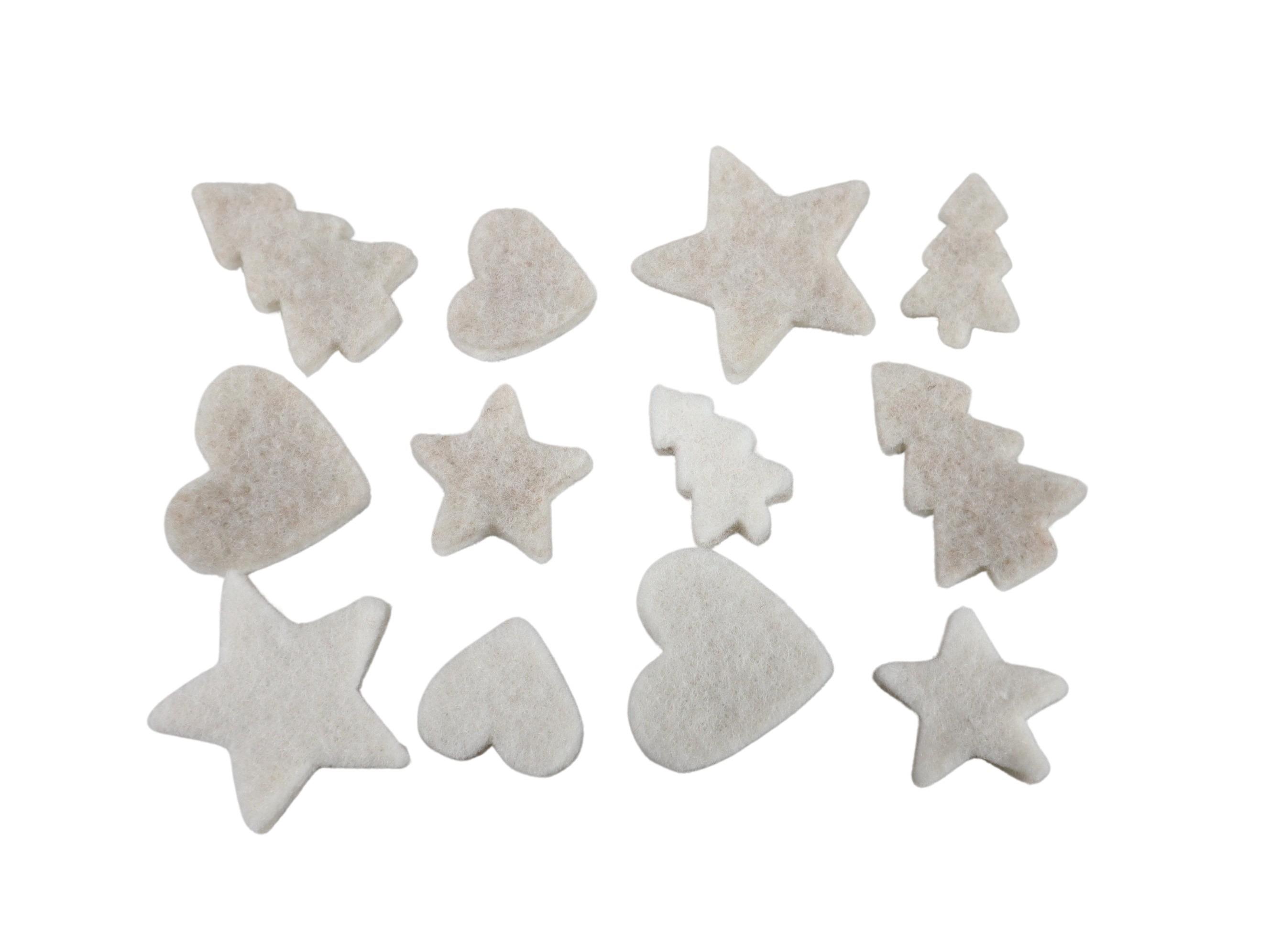 Streuer Weihnachtsmix grau Filz/Wolle D4cm