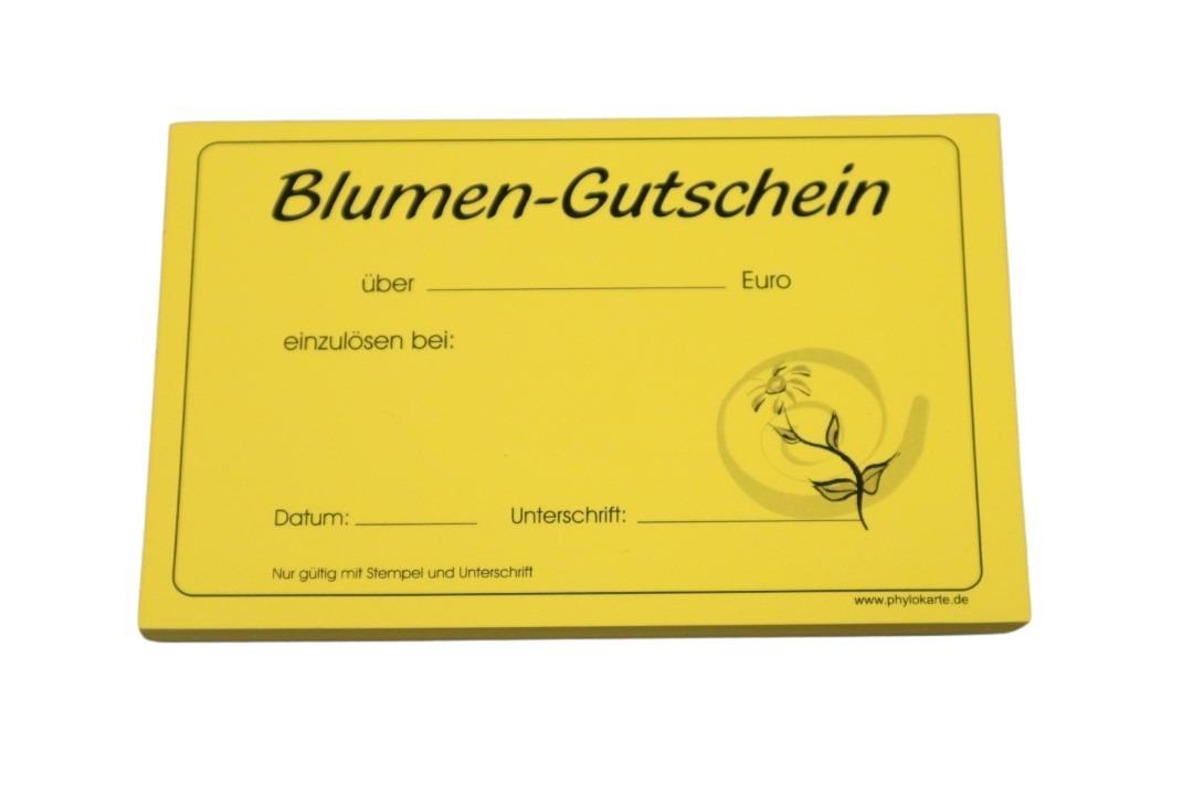 Blumen-Gutscheine 50 Stück einfarbig gelb Blumen-Gutscheine 50 Stück einfarbig gelb