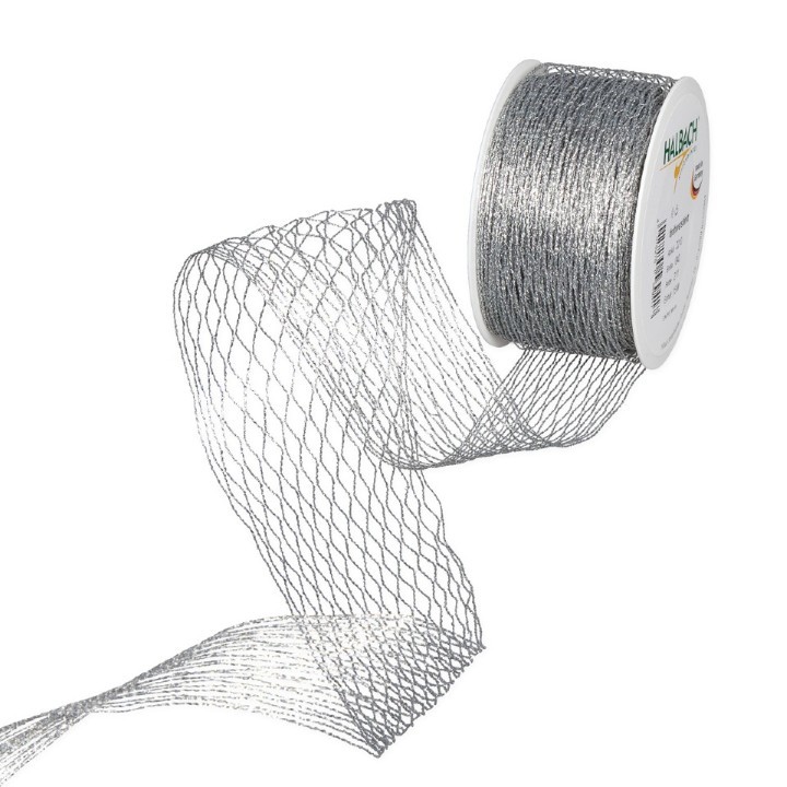 Stretch-Gitter 40 mm 15 Meter silber 211