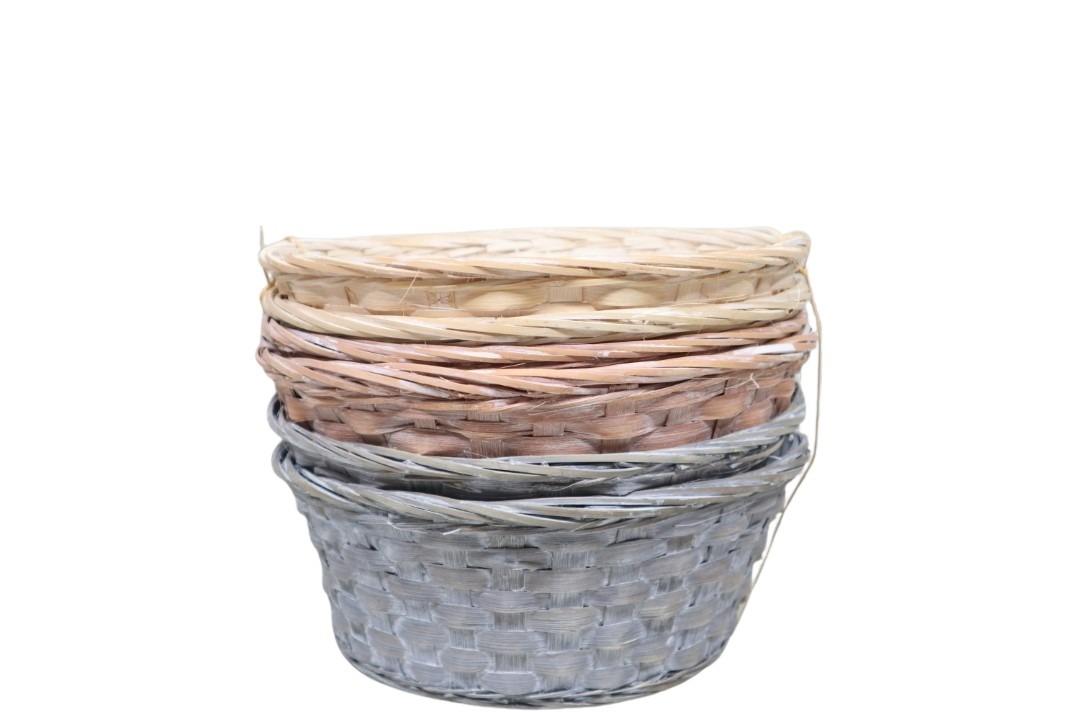 Bambuskorb rund D25cm naturmix