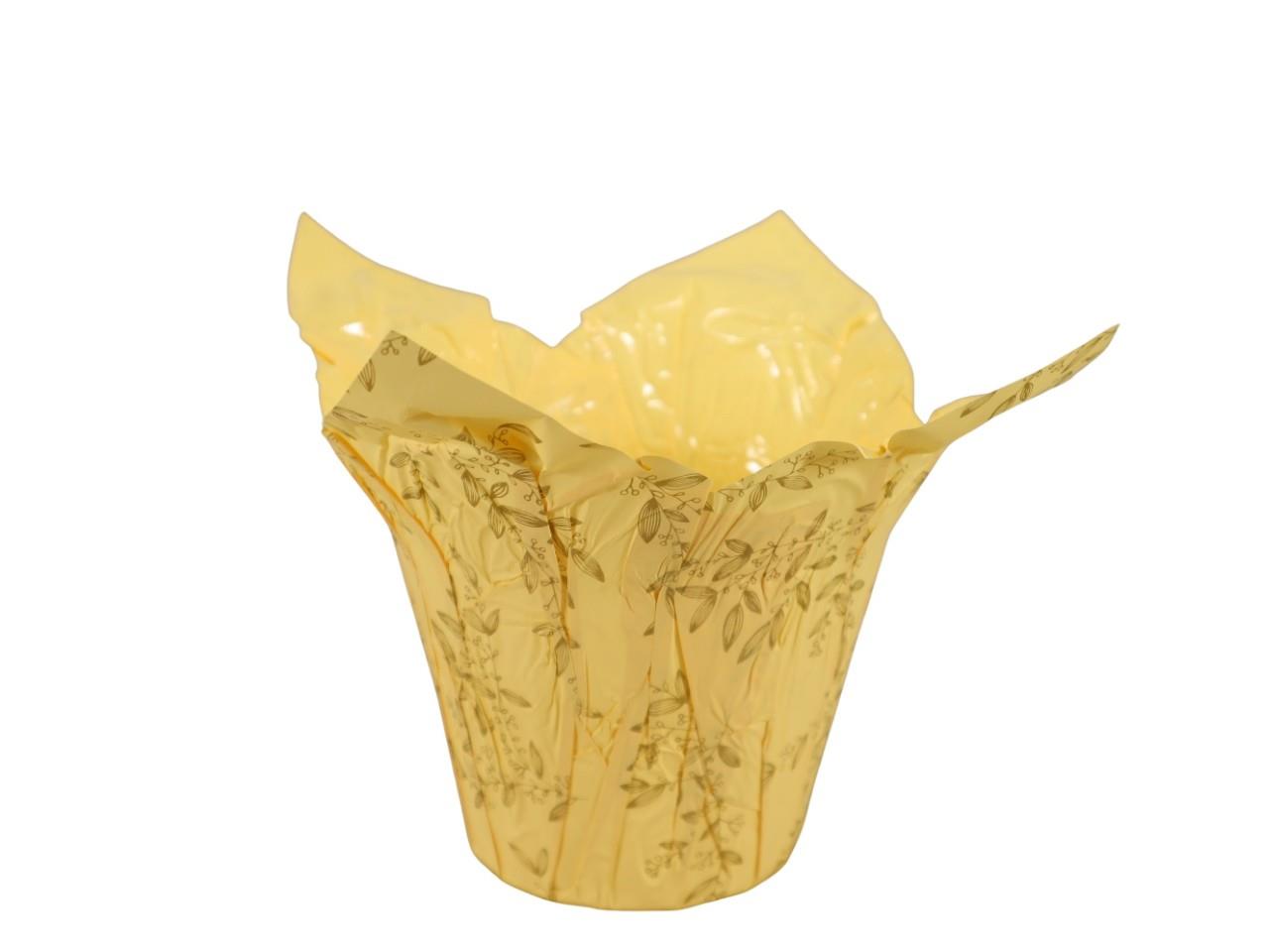 Deco Wraps Serena wasserfest gelb D12,5xH10,5cm