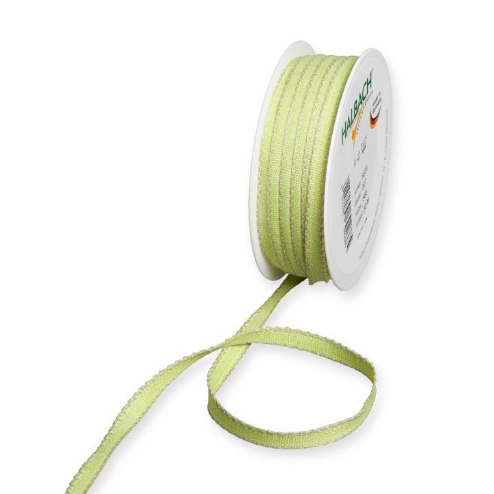 Leinenband m. Kante 7 mm 30 Meter green/linen 563