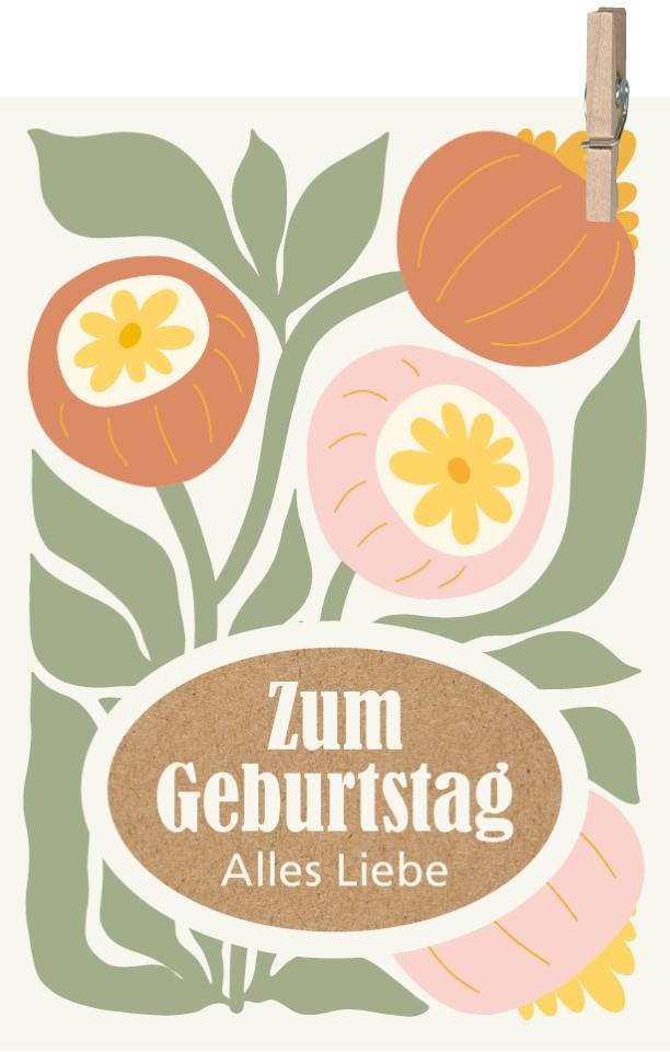 Minikarten Zum Geburtstag alles Liebe 7,5x5 cm