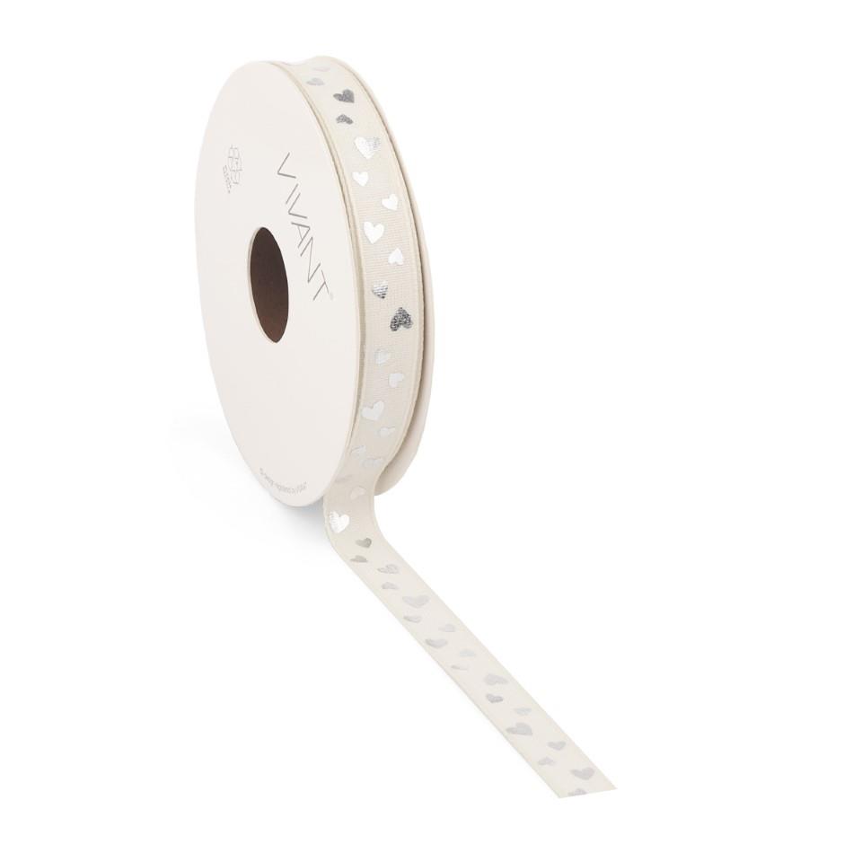 Band Hearts 12 mm 15 Meter Farbe weiss 01 Band Hearts 12 mm 15 Meter Farbe weiss 01