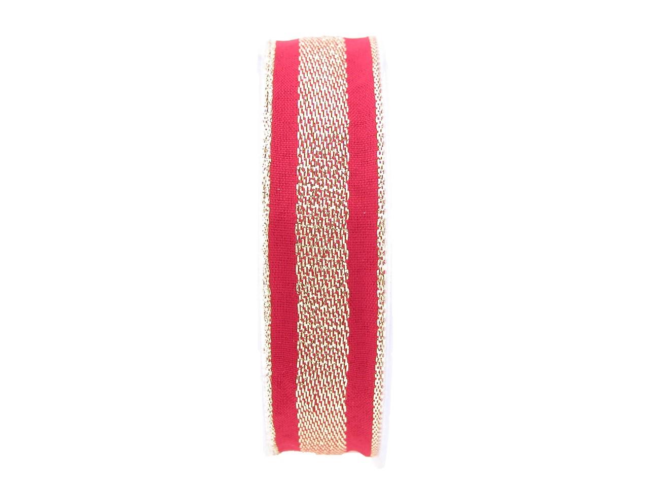Band Gian 25 mm 20 Meter rot-gold Frb. 300