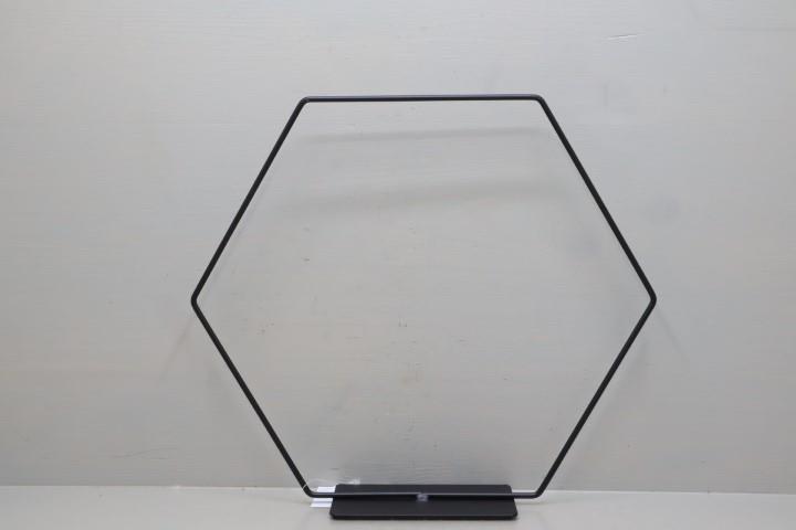 Metallhexagon auf Fuß 30 cm schwarz