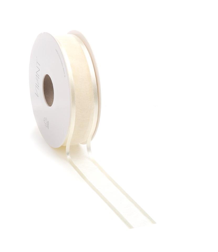 Band Prego Organza/Satinrand 22 mm 25 Meter creme Farbe 70 Band Prego Organza/Satinrand 22 mm 25 Meter creme Farbe 70