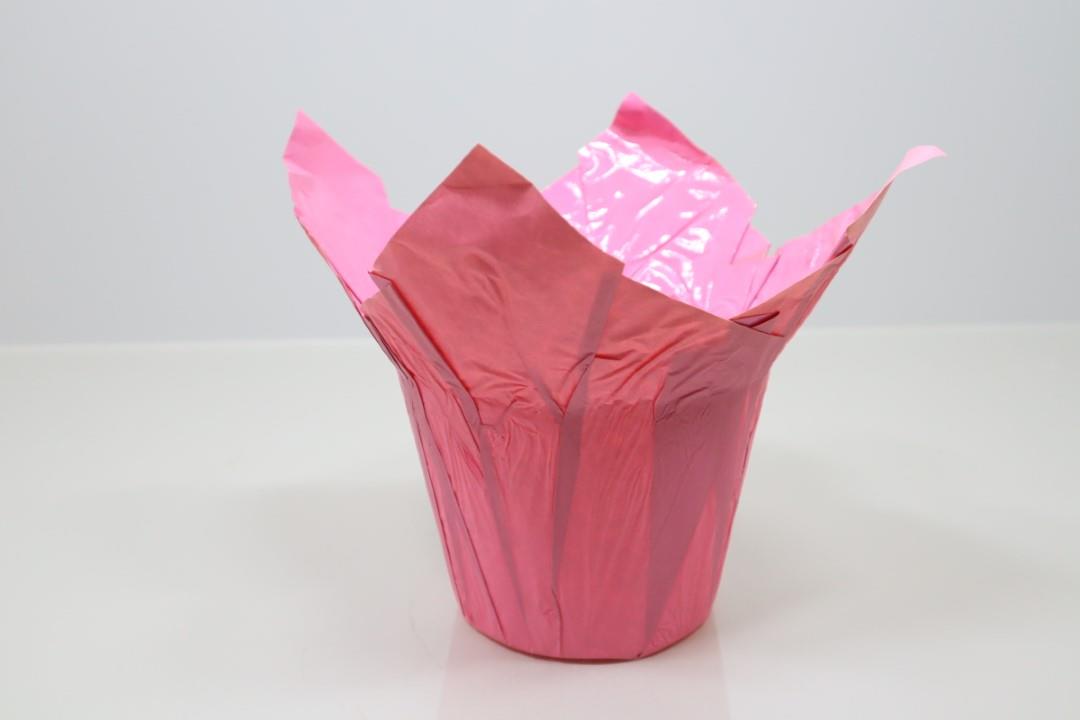 Deco Wraps Ribbed Kraft Papier  wasserfest rosa 15cm
