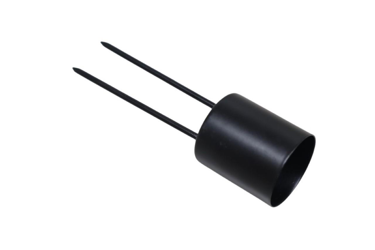 Stabkerzenhalter mit Doppelpin Metall schwarz matt D3,5 H4cm