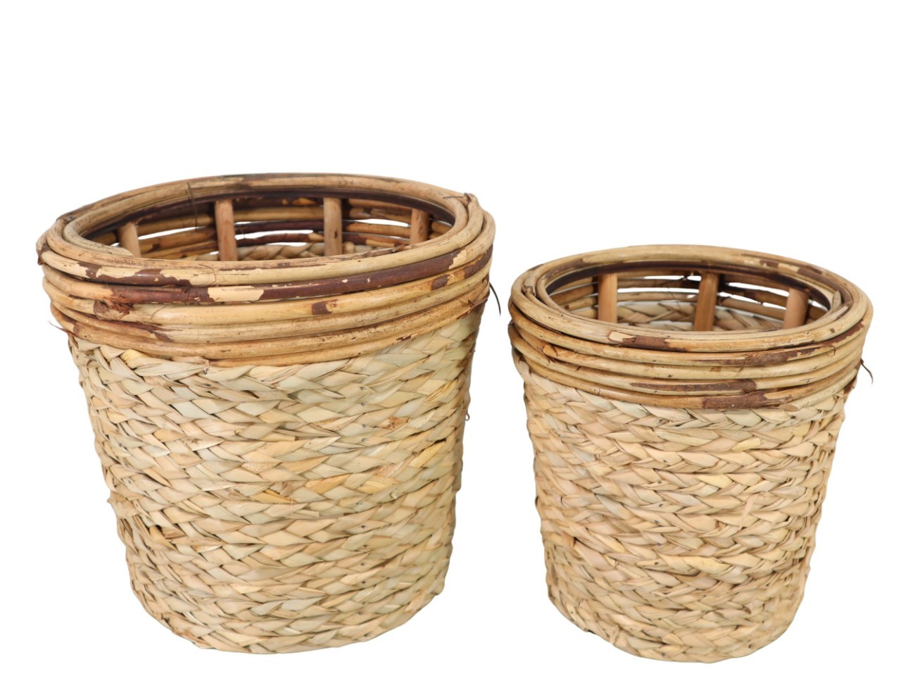 Topf Seegras/Rattan Set/2 natur D28/21cm