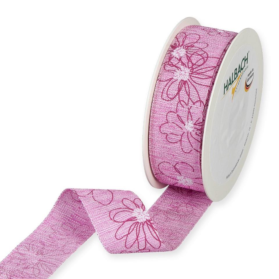 Druckband Blüten 35 mm 15 Meter pink 60
