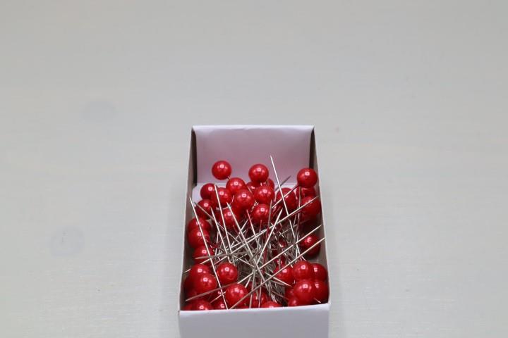 6mm Perlen Nadel 120 Stück rot