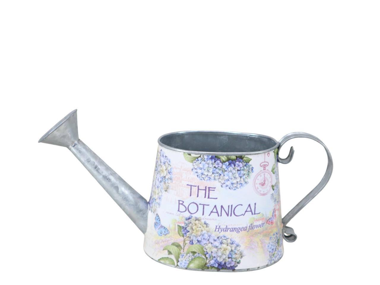 Gießkanne & Hydrangea Flower  Metall  L29x11x15cm