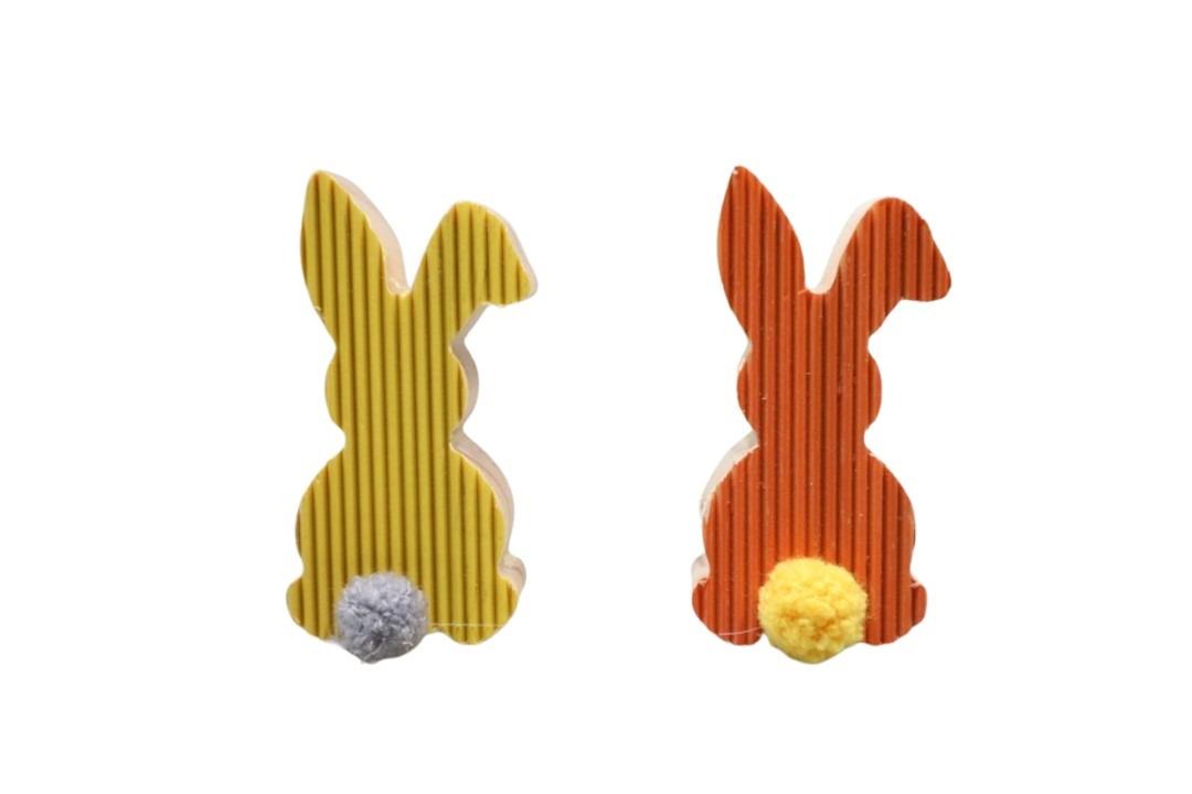 Hasen Holz gelb/orange 8x4x2cm