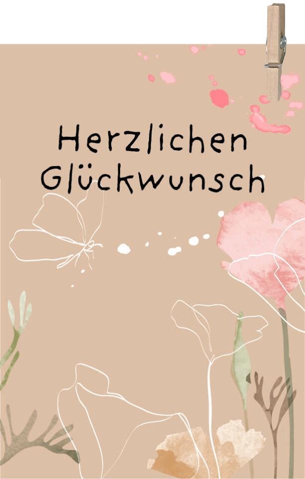 Minikarten Herzlichen Glückwunsch 7,5x5 cm Minikarten Herzlichen Glückwunsch 7,5x5 cm