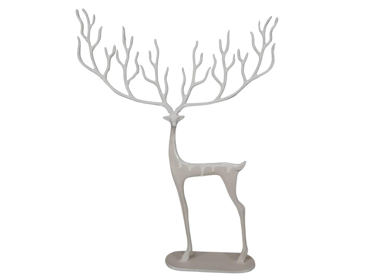 Hirsch Aluminium beige-weiß D41xH58,5cm Hirsch Aluminium beige-weiß D41xH58,5cm