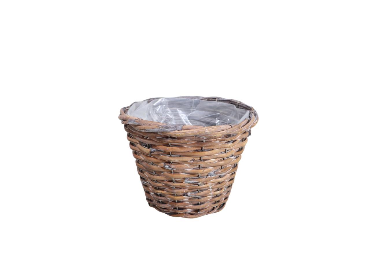 Pflanzkorb Rattan D18x15cm natur gekalkt NETTO