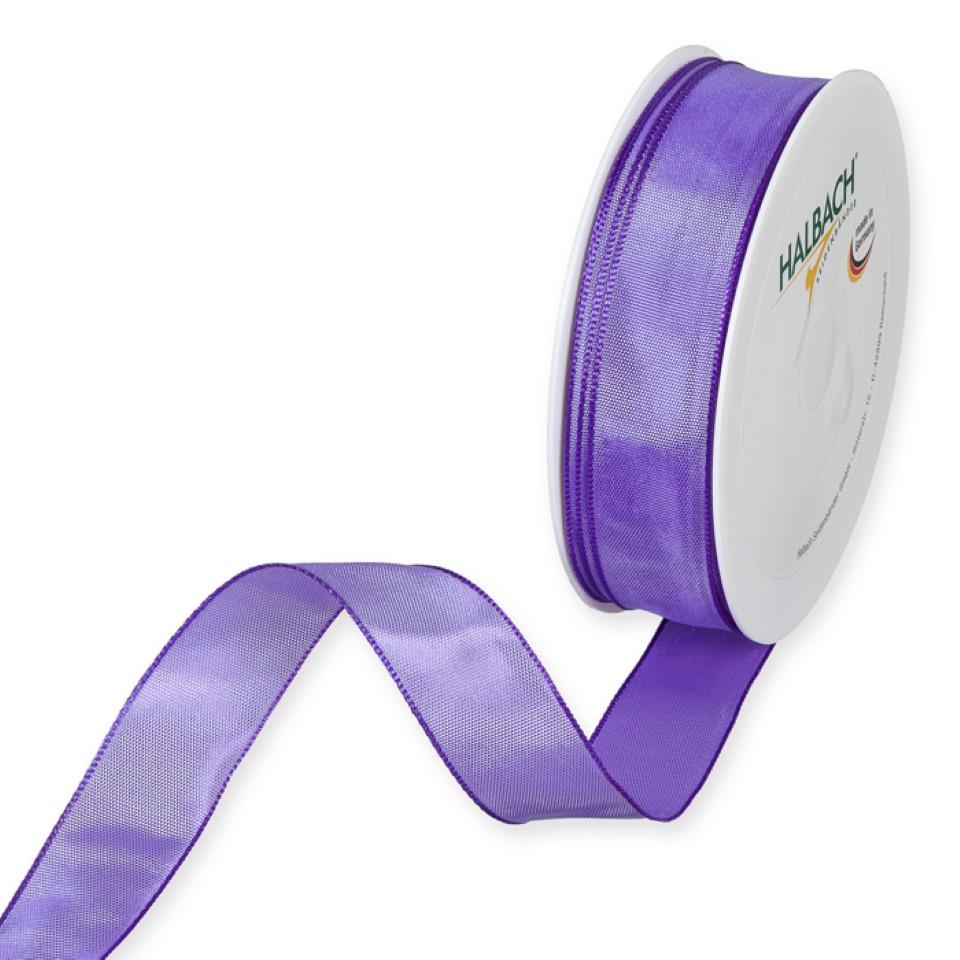 Drahtkantenband 25mm flieder 423