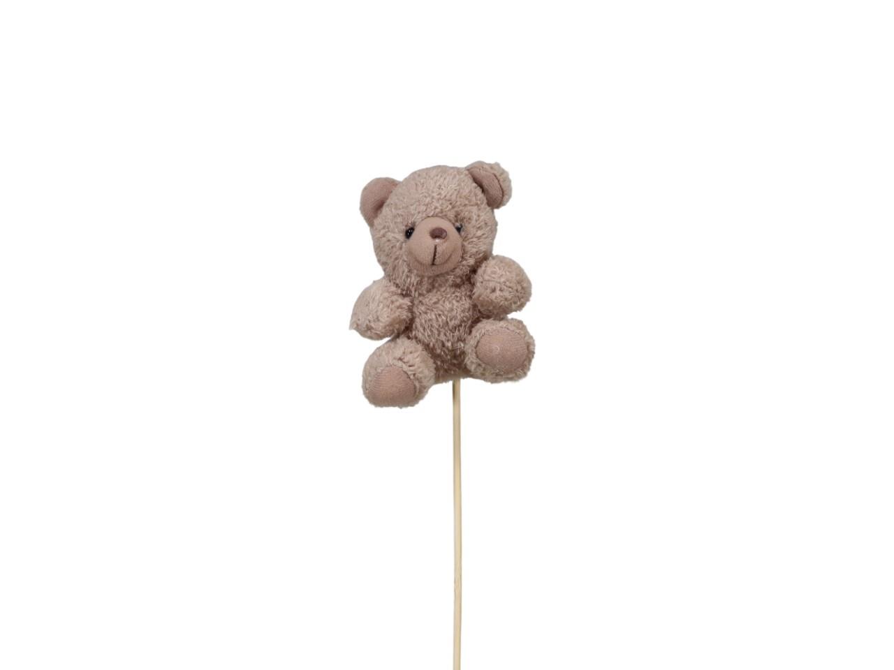 SteckerTeddybär Stoff braun H10cm + Pin lang