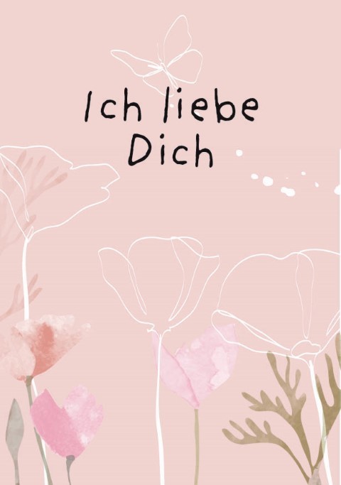 Minikarten Spring Ich liebe Dich 7,5x5 cm