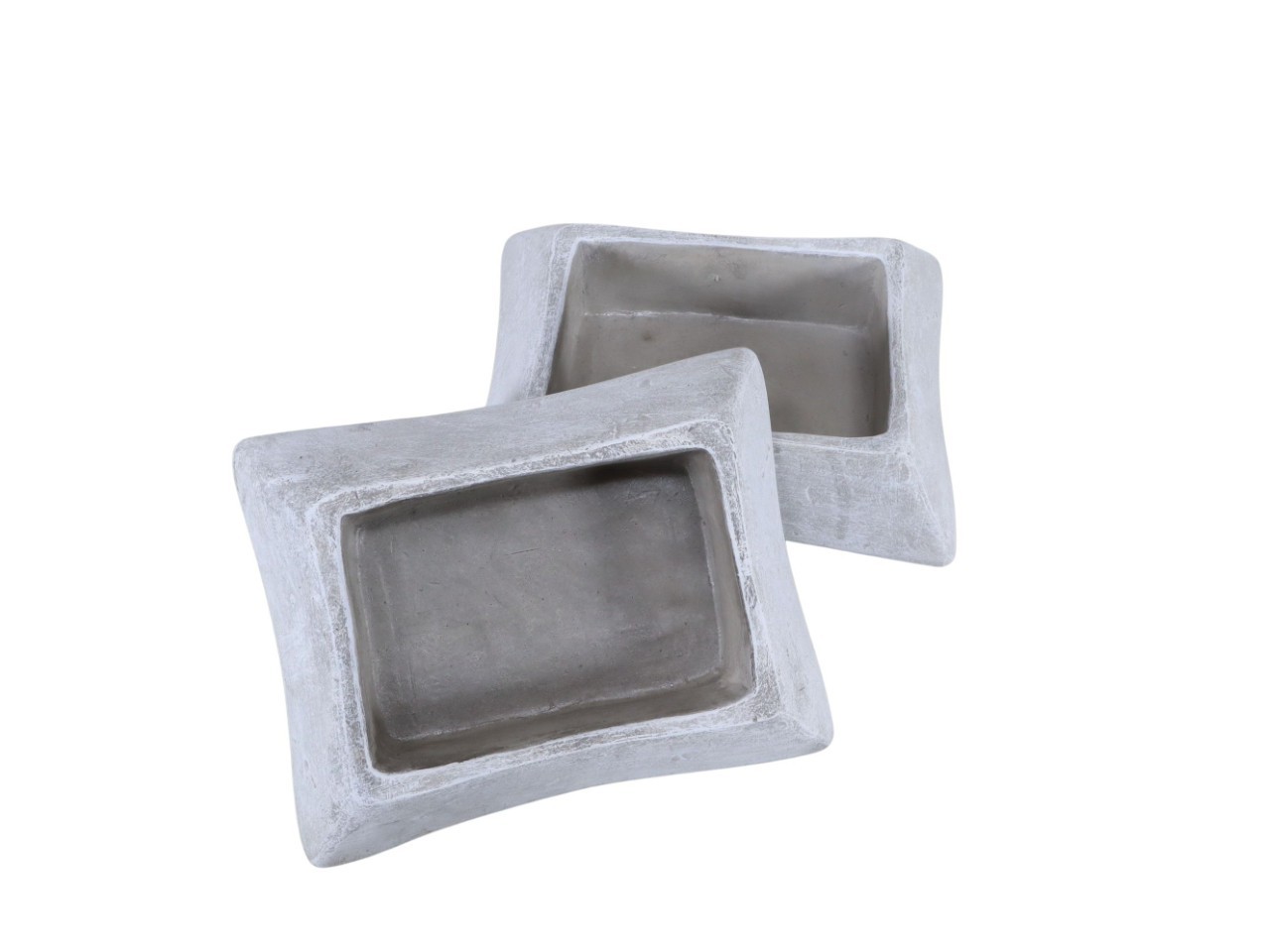 Pflanzgefäß rechteckig Zement grau L20x15,5xH5,5cm