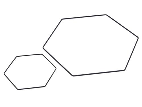 Metall-Hexagon schwarz 20cm