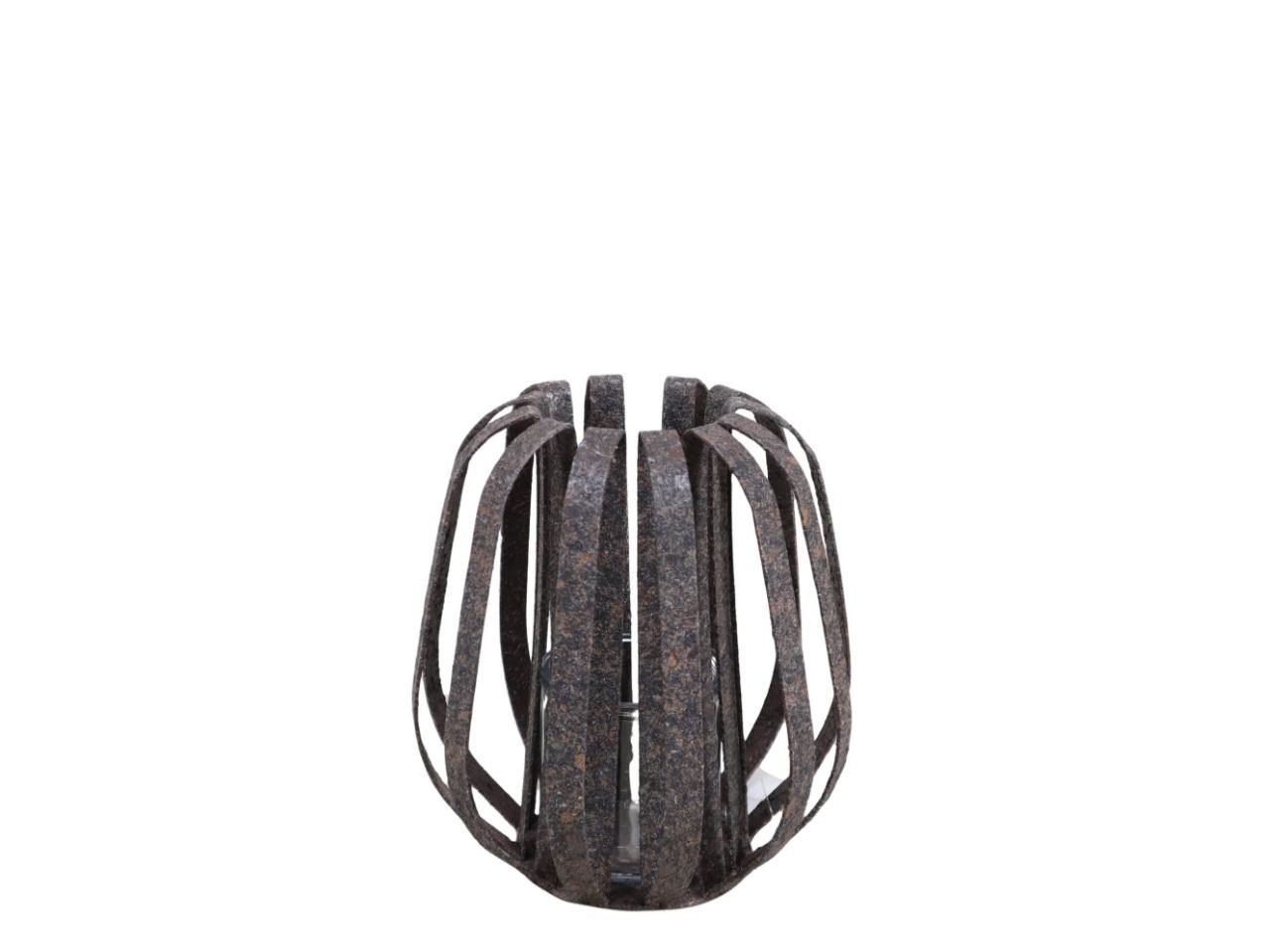 Windlicht inkl. Glas Metall braun-antik H20cm