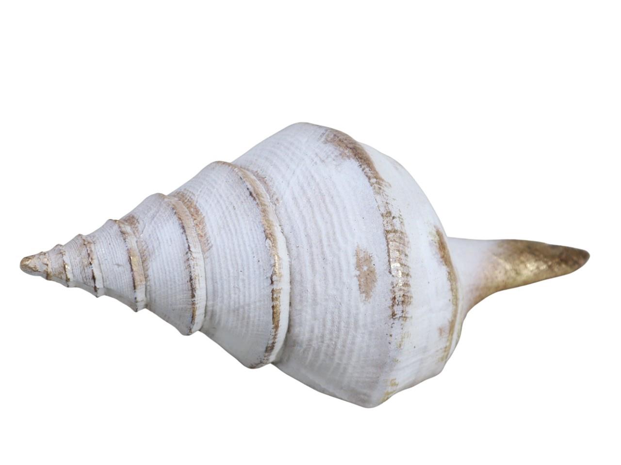 Muschel weiß-gold Polyresin L44,5x18,5cm