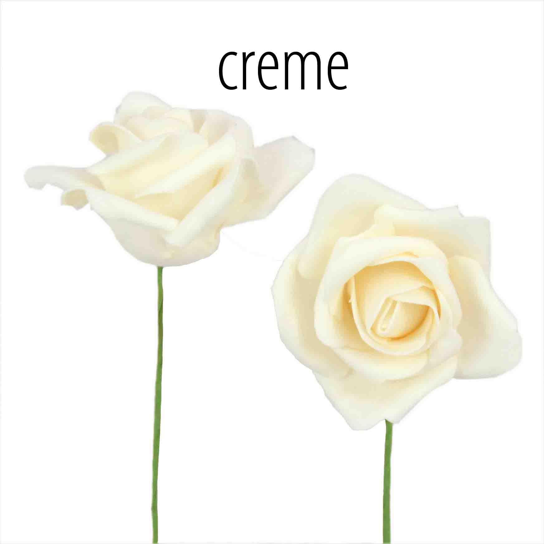 Foam-Rose 6cm, creme