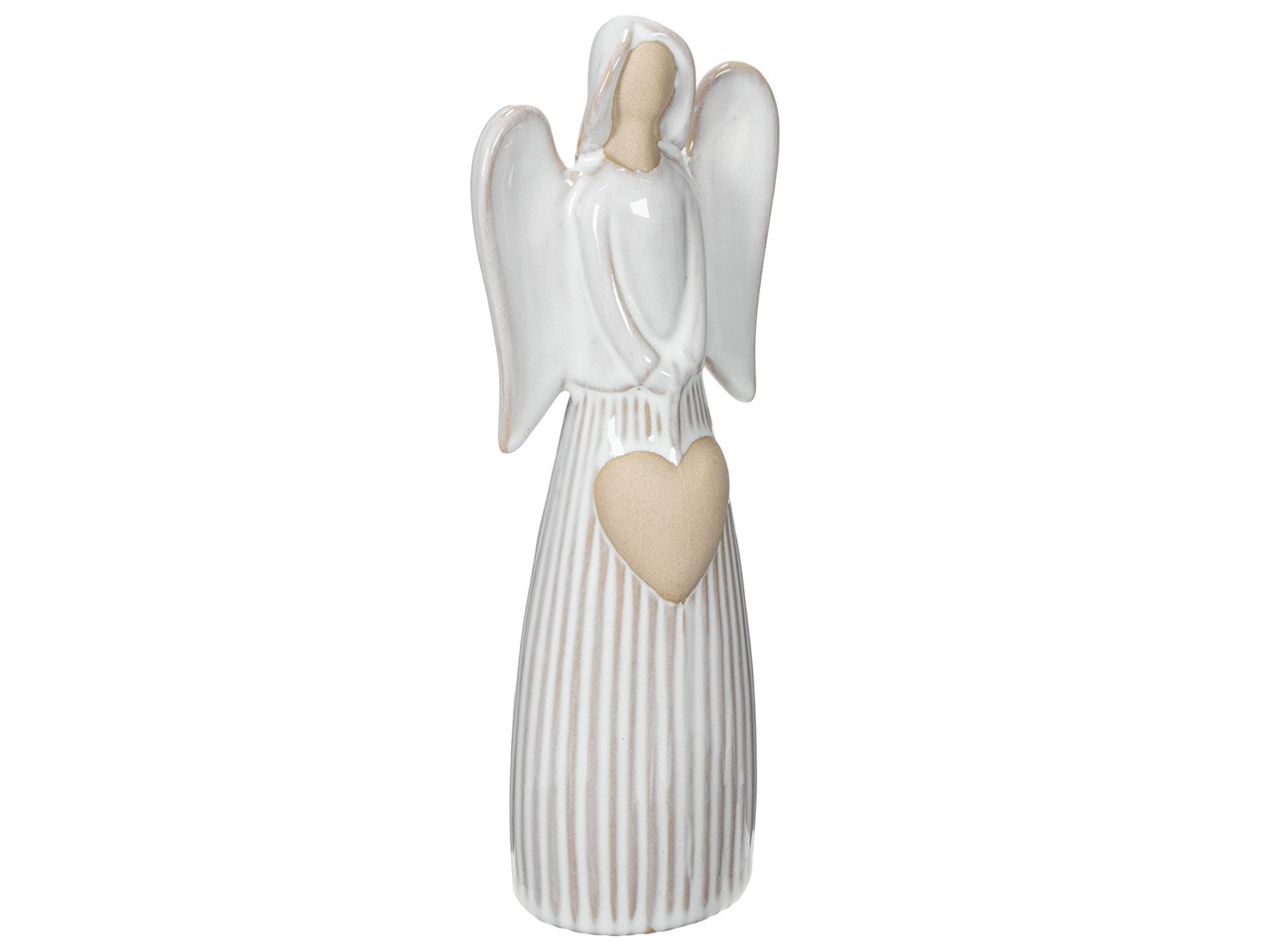 Engel stehend Keramik creme/natur  6 cm x H 23 cm