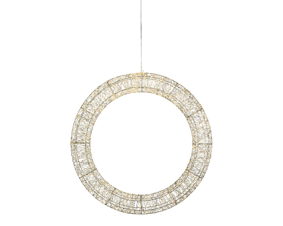 Kranz Micro LED Metall silber outdoor D116cm