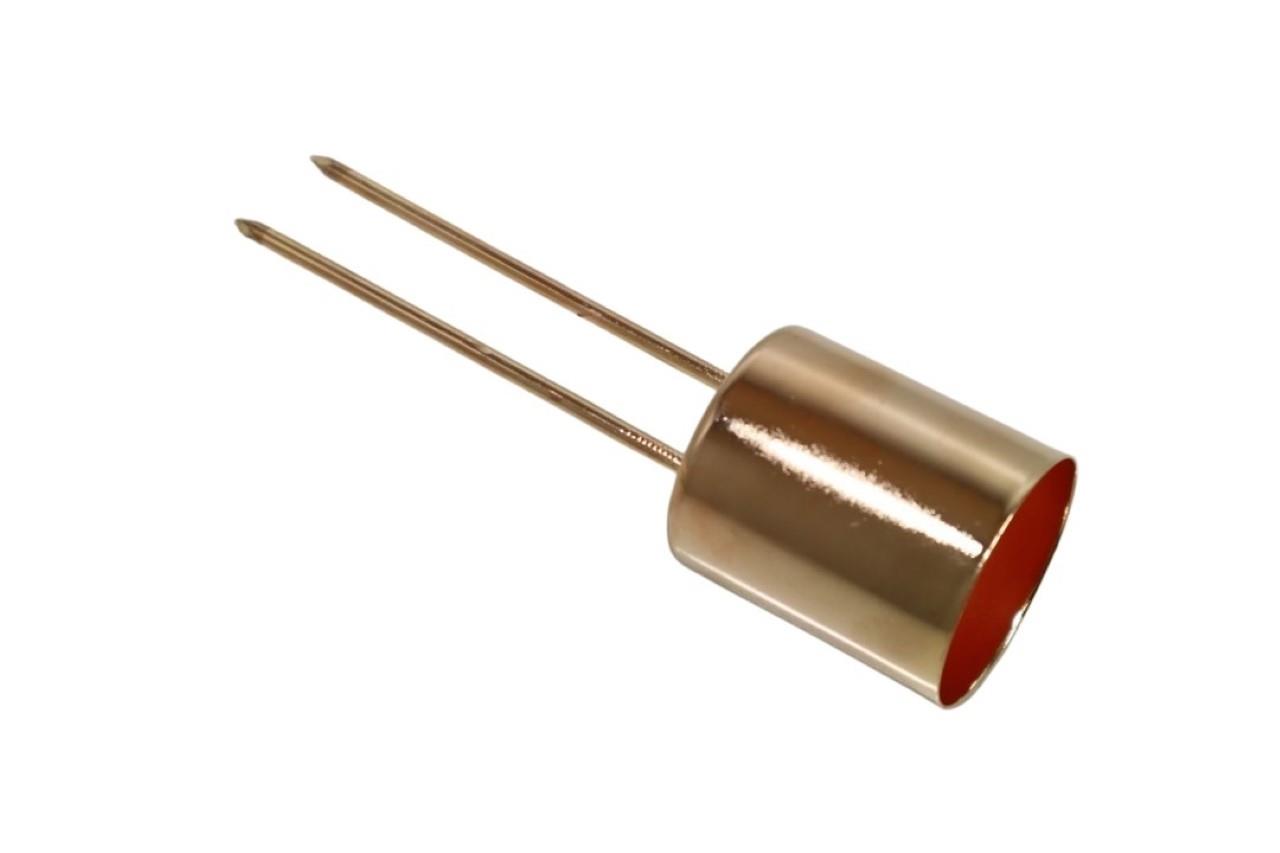 Stabkerzenhalter mit Doppelpin Metall champagner D3,5 H4cm