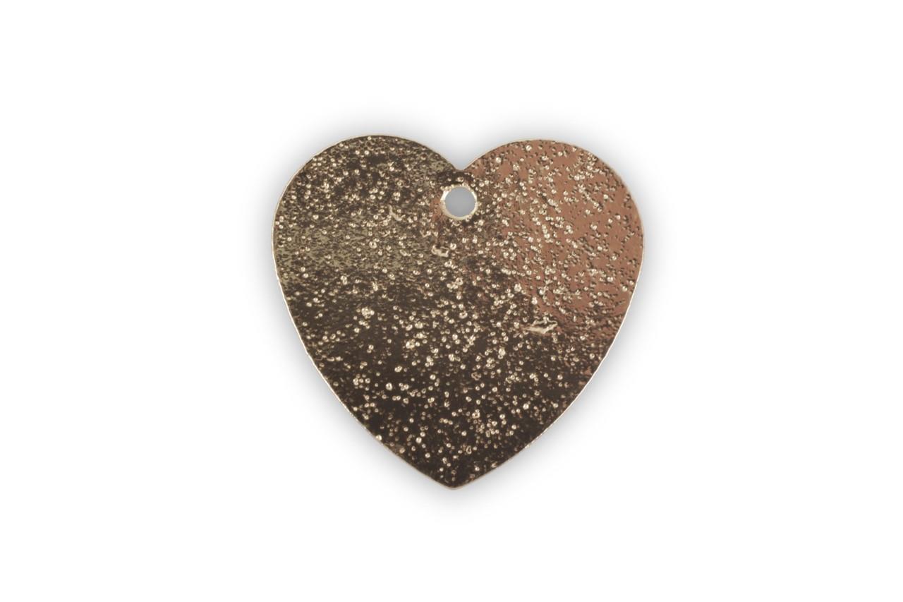 Herz Glitteroptik Metall champagner D2,3cm