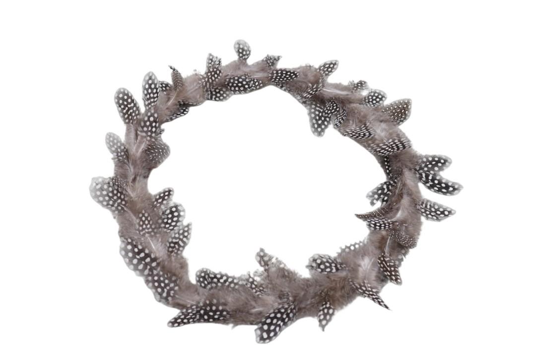 Kranz Perlhuhnfedern natur D25cm Kranz Perlhuhnfedern natur D25cm
