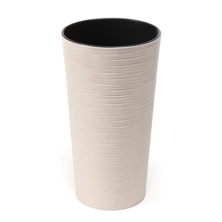 Eco Vase Plastik H40/D25cm rund cream m.Einsatz 840-05