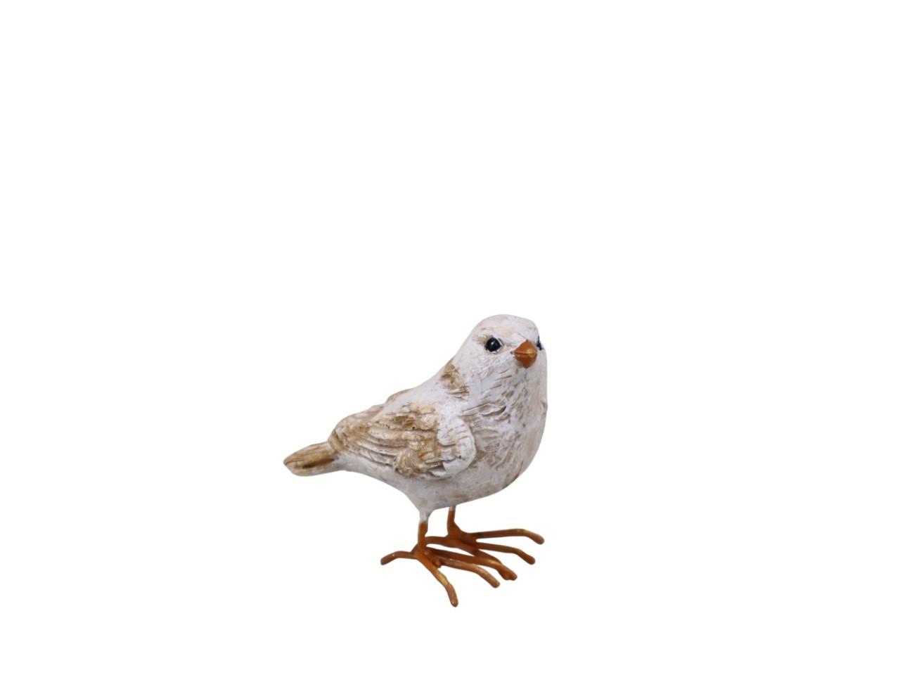 Vogel Polyresin/Metall weiß/beige 6,5x4cm Vogel Polyresin/Metall weiß/beige 6,5x4cm